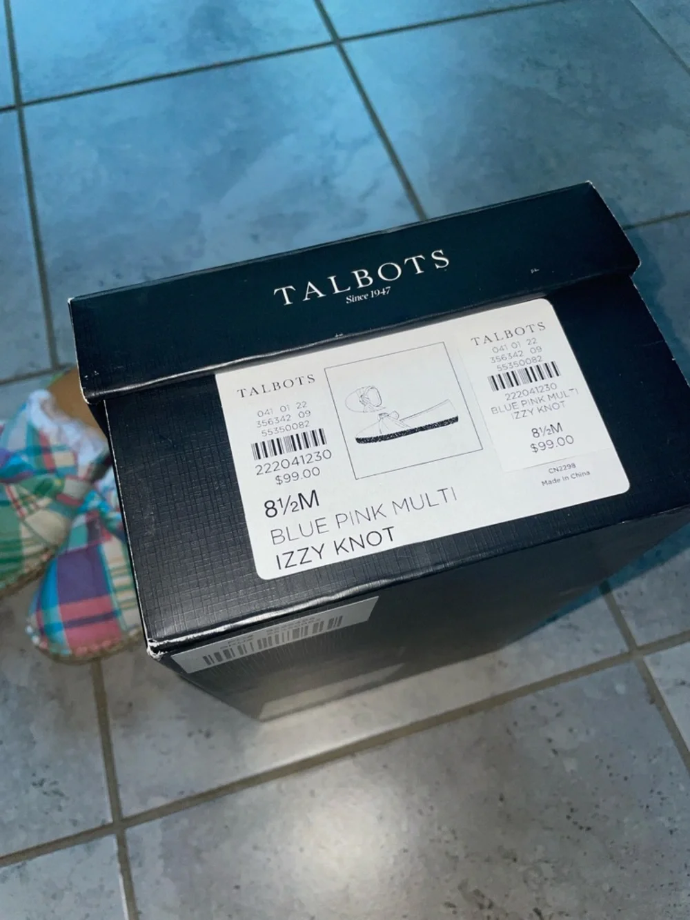 Talbots Pastel Plaid Multicolor Izzy Knot - Picture 3 of 4